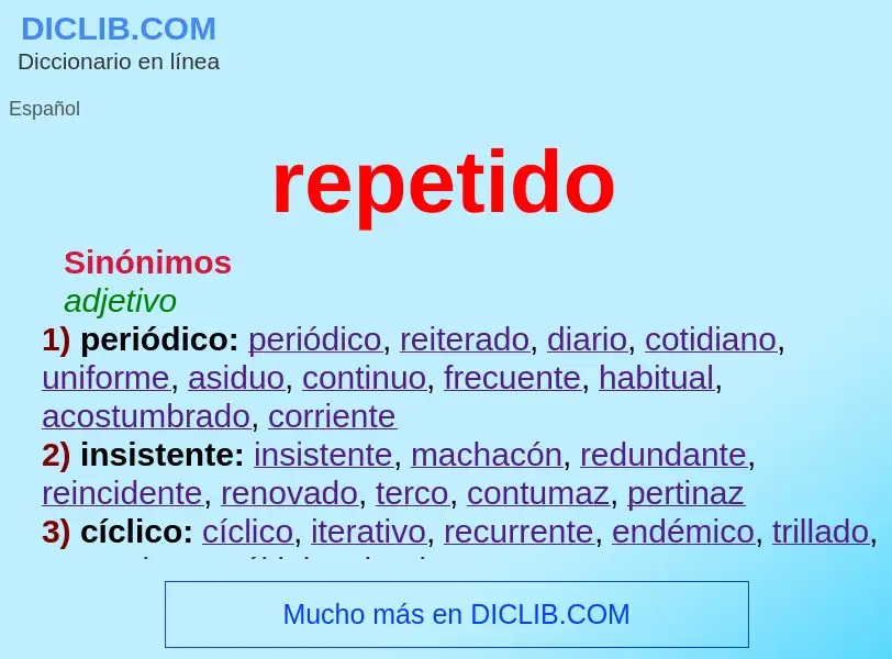 What is repetido - definition