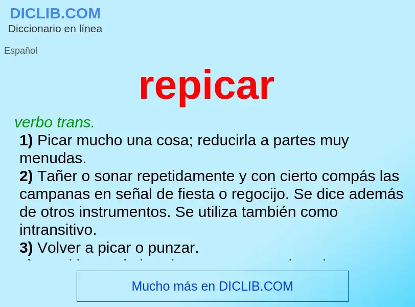 ¿Qué es repicar? - significado y definición