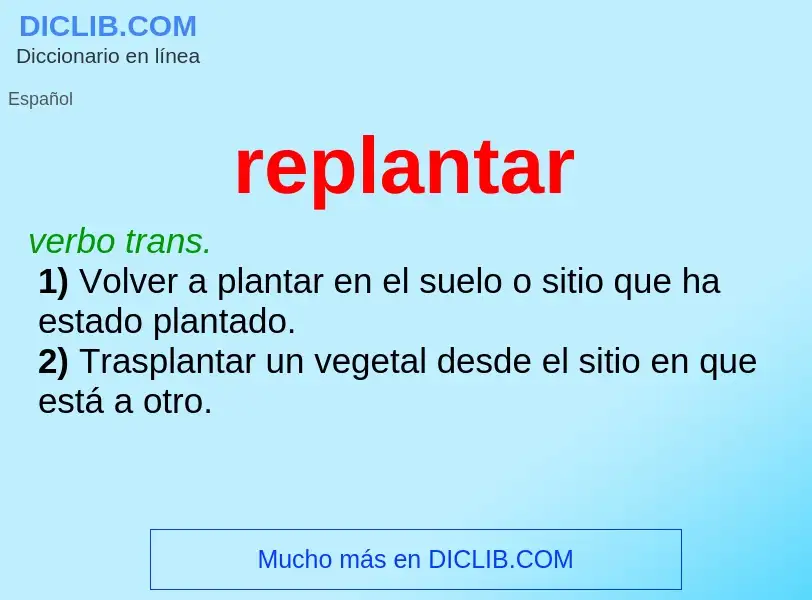 Wat is replantar - definition