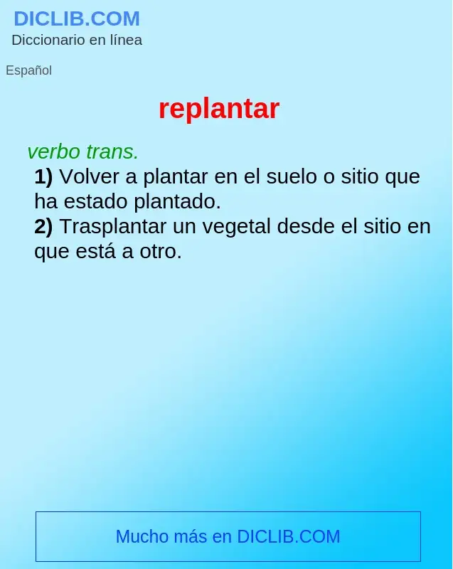 What is replantar - definition