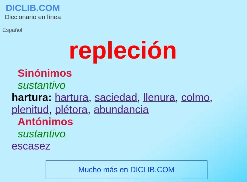 What is repleción - definition