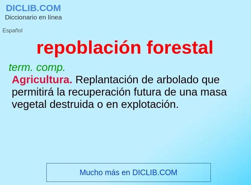 Wat is repoblación forestal - definition