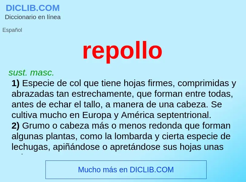 ¿Qué es repollo? - significado y definición