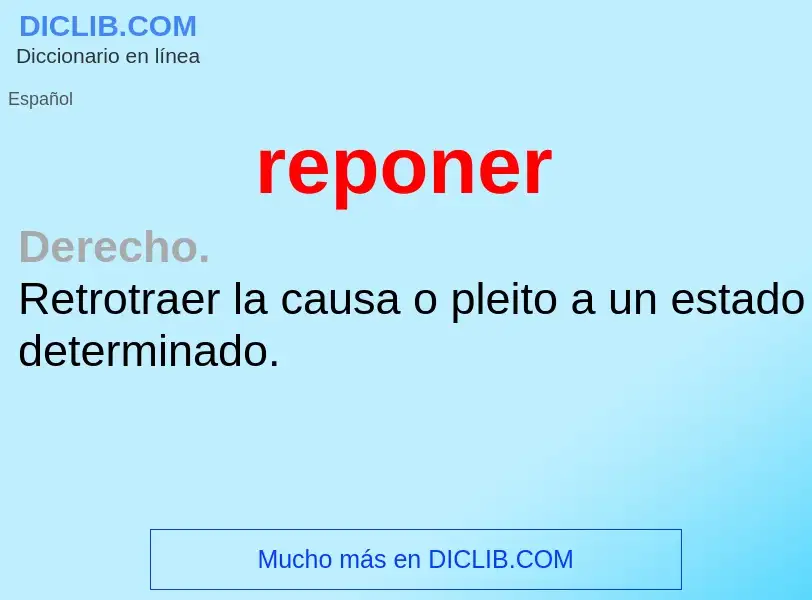 Wat is reponer - definition