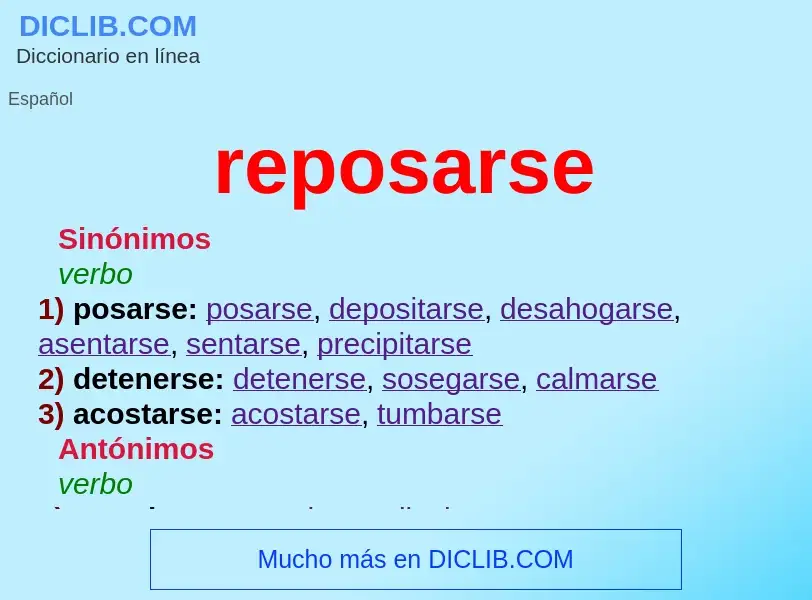 O que é reposarse - definição, significado, conceito