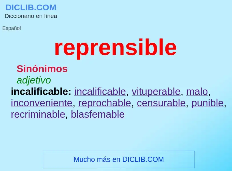 What is reprensible - meaning and definition