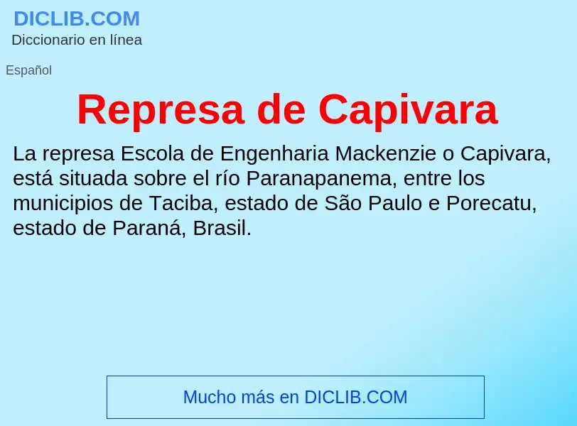 Что такое Represa de Capivara - определение