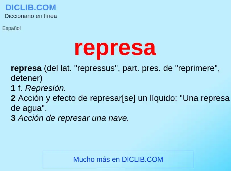 O que é represa - definição, significado, conceito