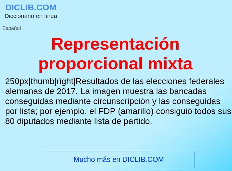 Wat is Representación proporcional mixta - definition