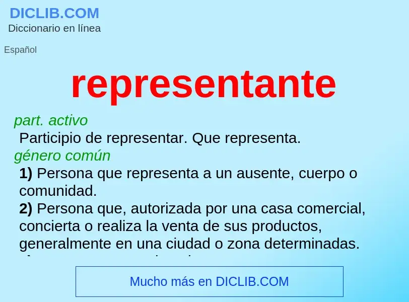 ¿Qué es representante? - significado y definición