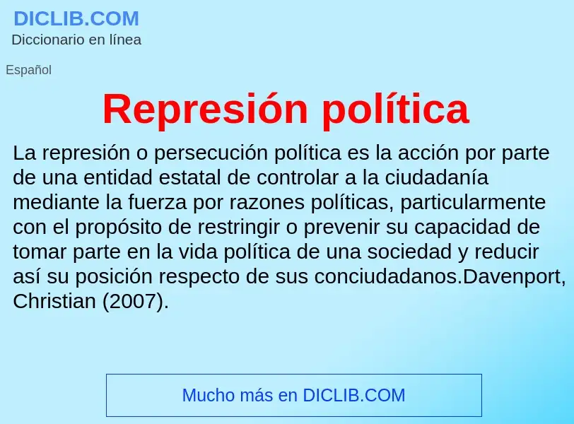 Что такое Represión política - определение