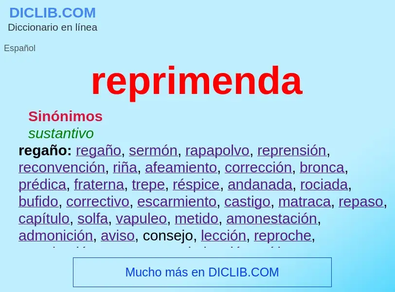 What is reprimenda - definition