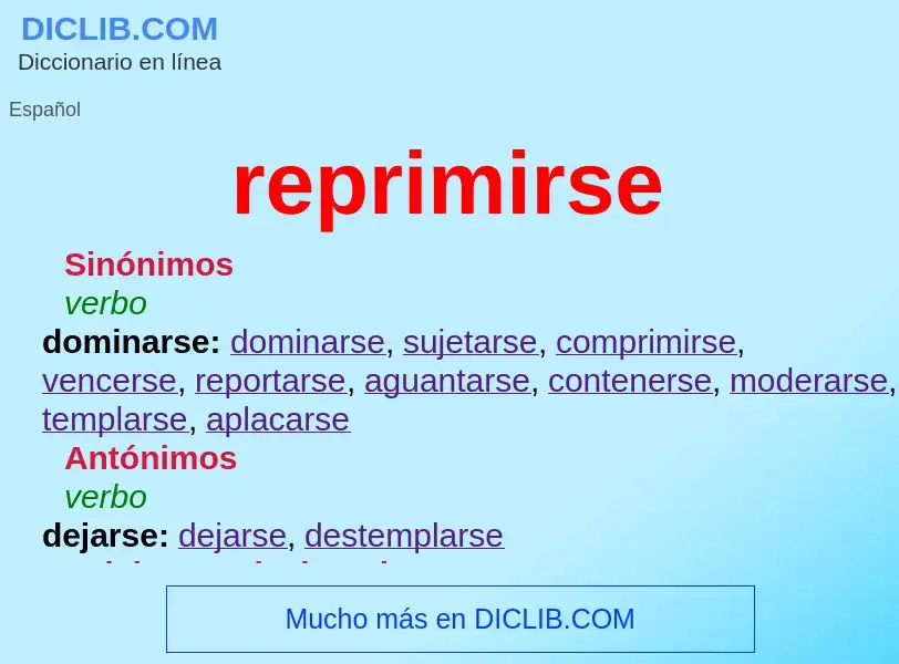 What is reprimirse - definition