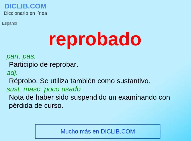 O que é reprobado - definição, significado, conceito