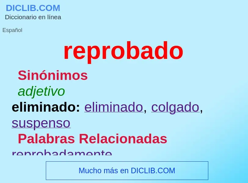 What is reprobado - meaning and definition