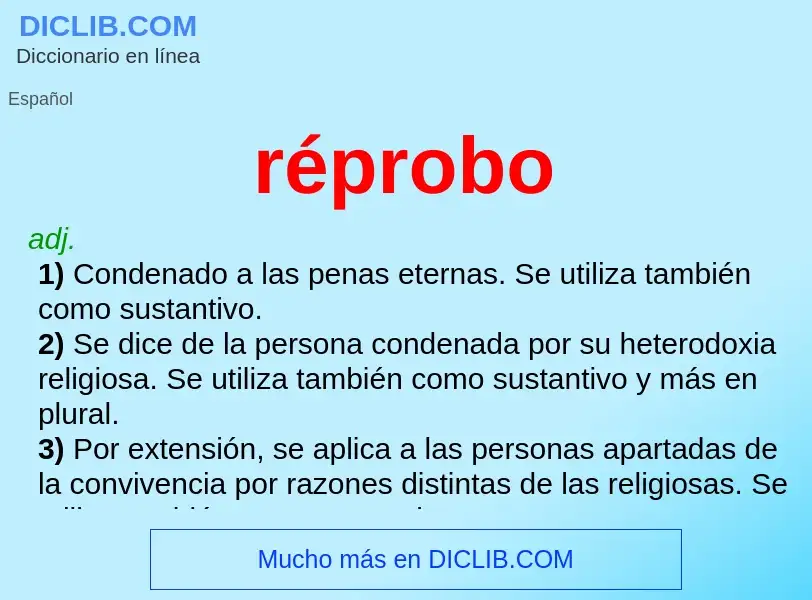 What is réprobo - meaning and definition