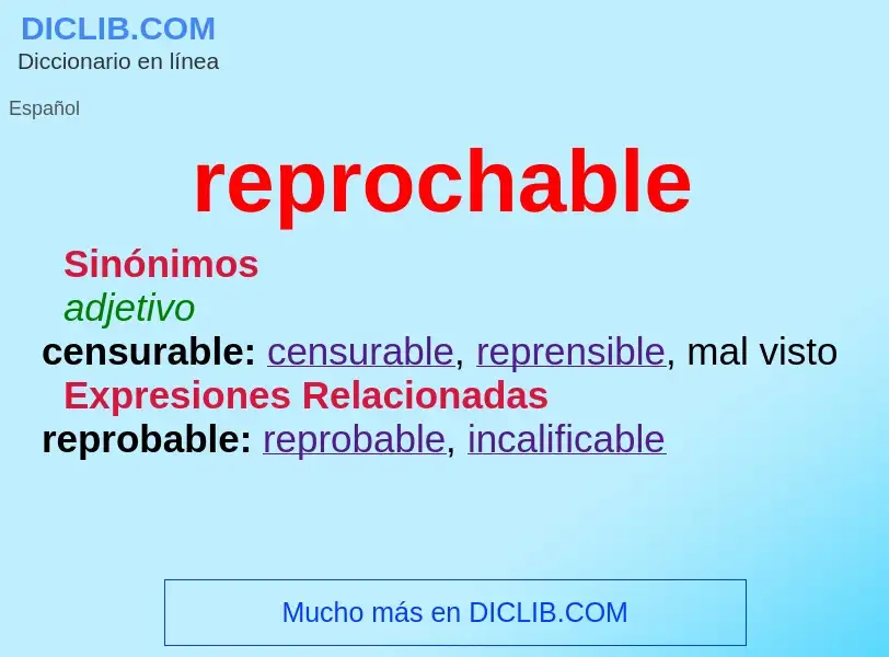 O que é reprochable - definição, significado, conceito