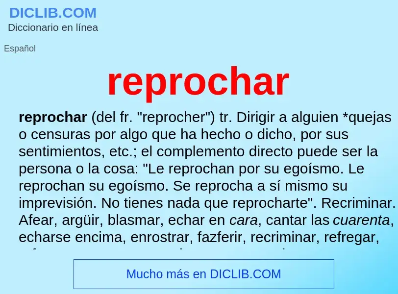 Wat is reprochar - definition