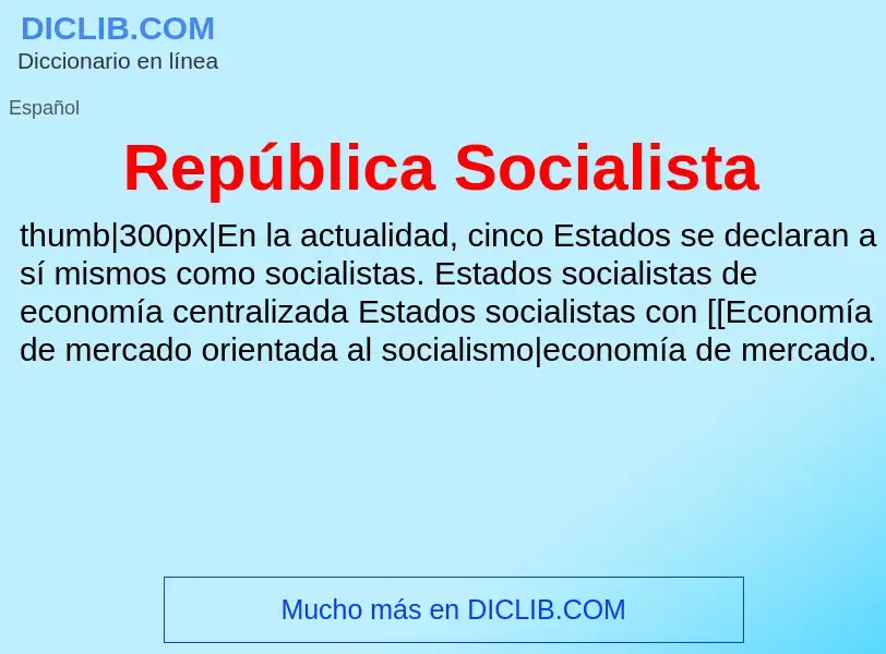 Che cos'è República Socialista  - definizione