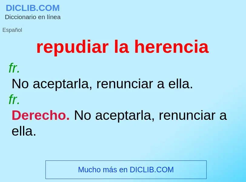 Was ist repudiar la herencia - Definition