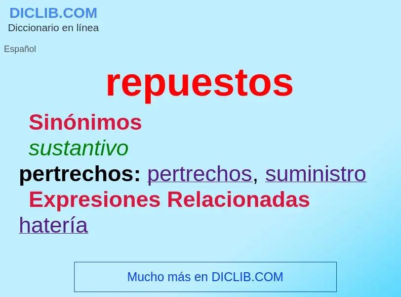 Wat is repuestos - definition