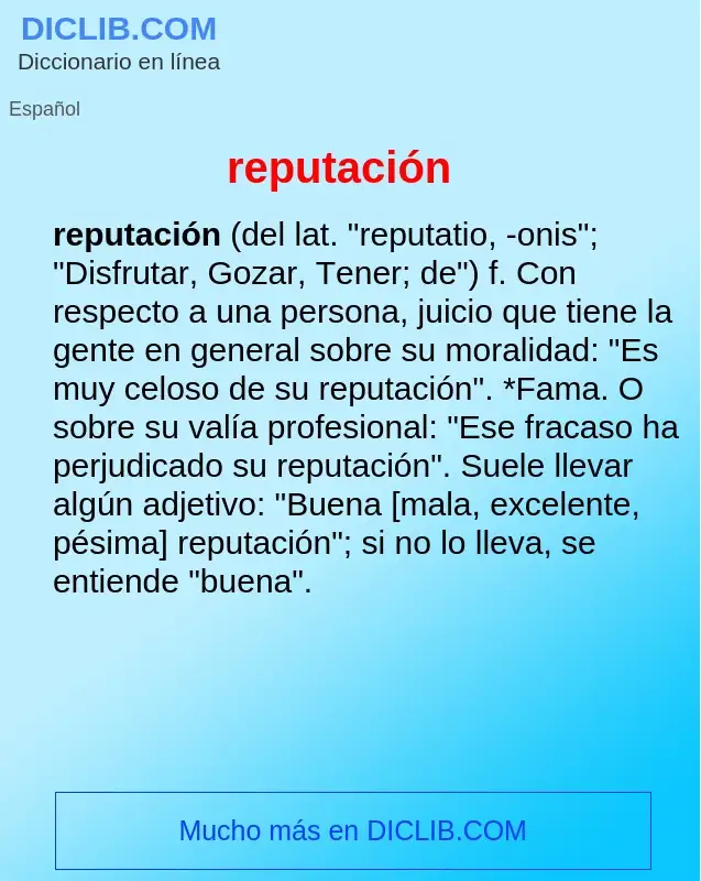 Wat is reputación - definition
