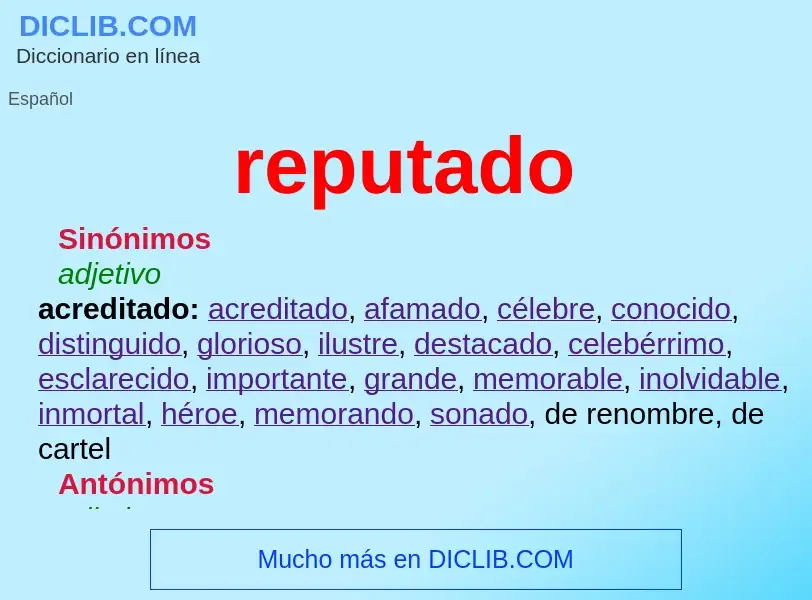 O que é reputado - definição, significado, conceito