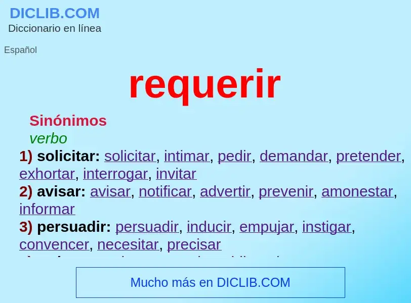 What is requerir - meaning and definition