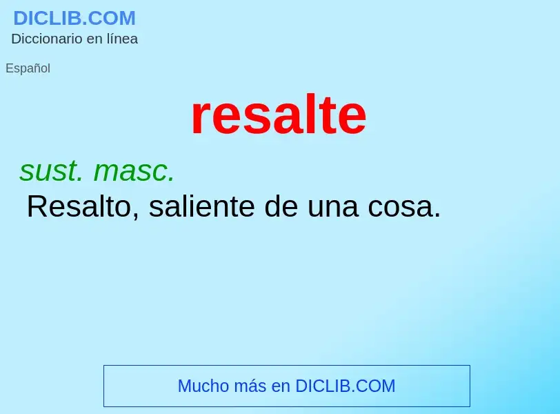 O que é resalte - definição, significado, conceito