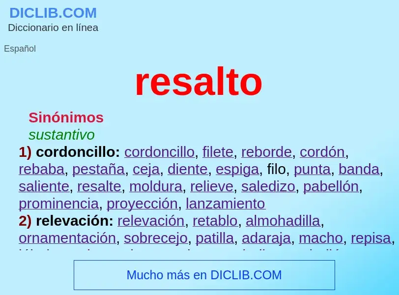 ¿Qué es resalto? - significado y definición