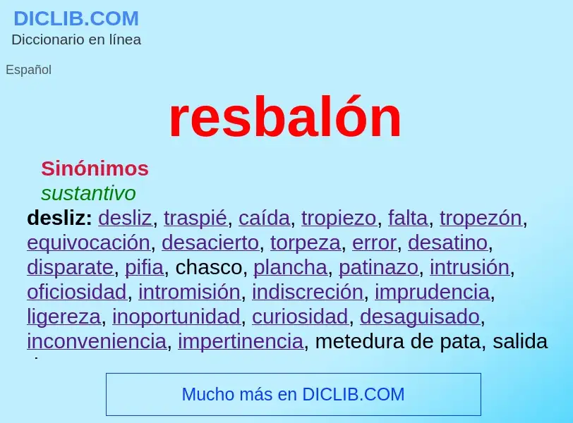 What is resbalón - definition