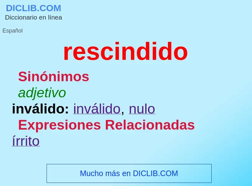 O que é rescindido - definição, significado, conceito