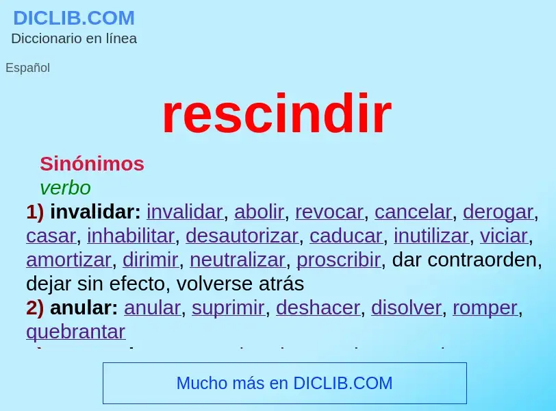 What is rescindir - definition