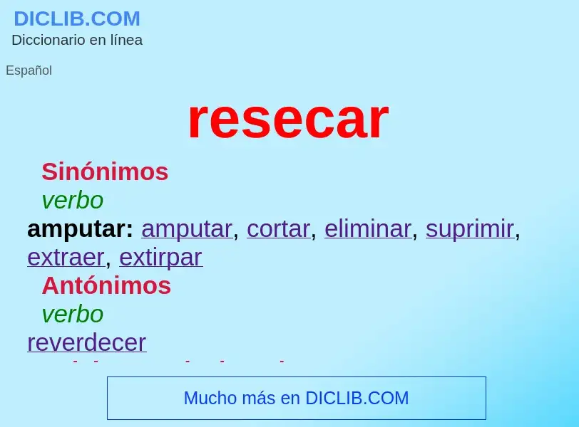 What is resecar - meaning and definition