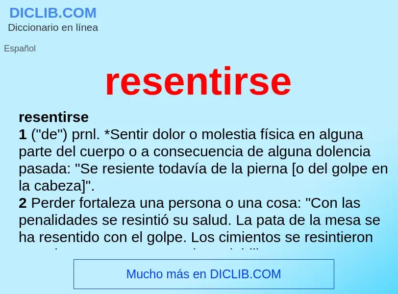 What is resentirse - definition