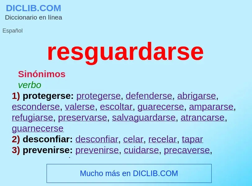 What is resguardarse - definition