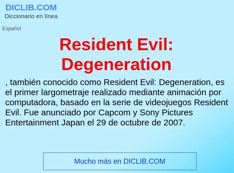 Was ist Resident Evil: Degeneration - Definition