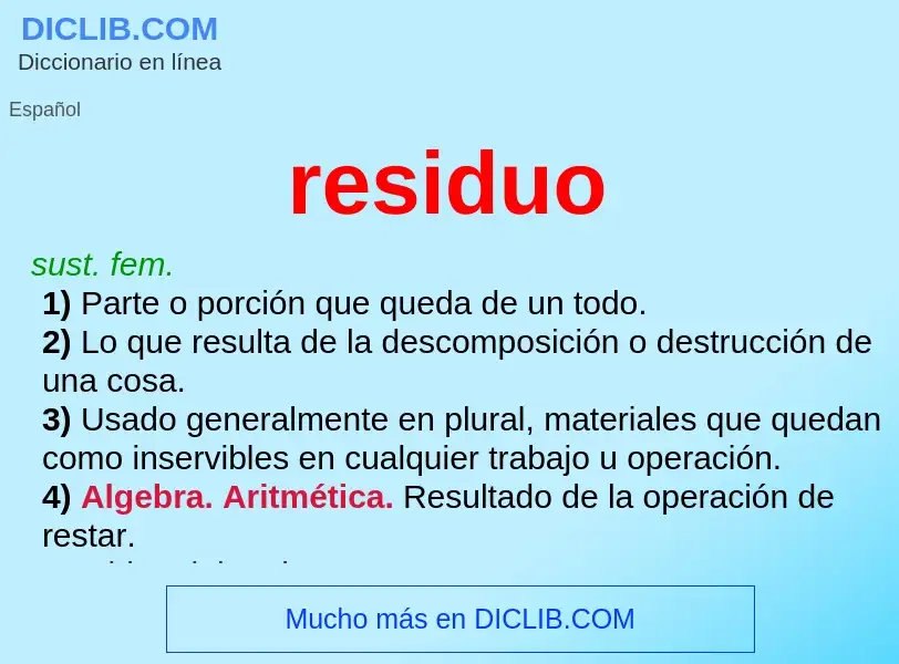 Che cos'è residuo - definizione