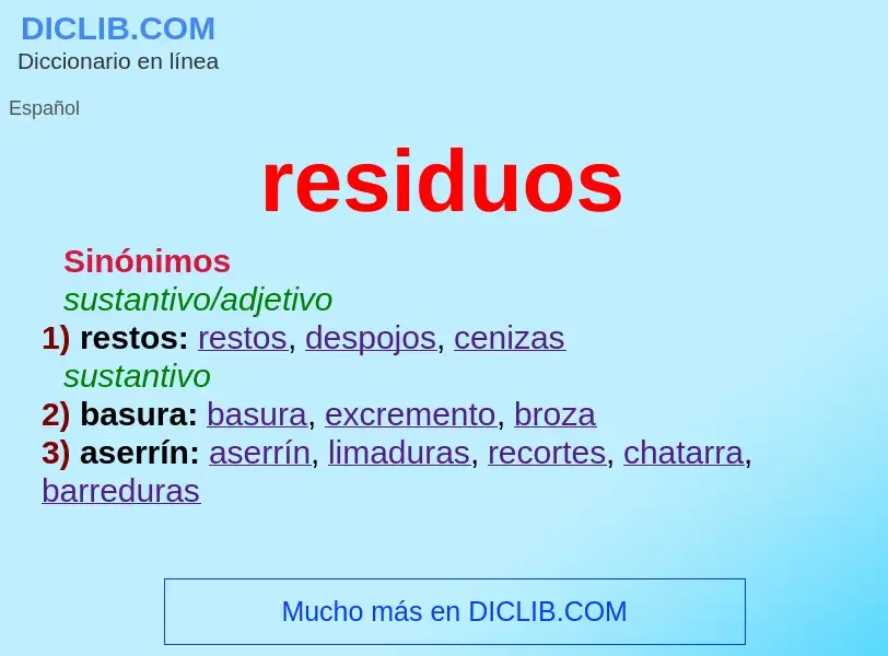 What is residuos - meaning and definition