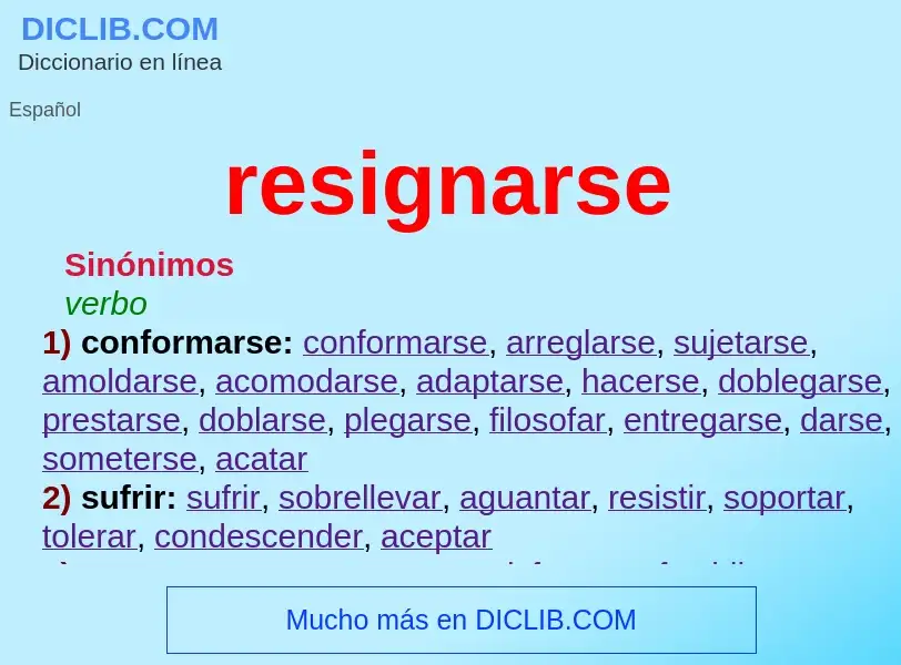 What is resignarse - definition