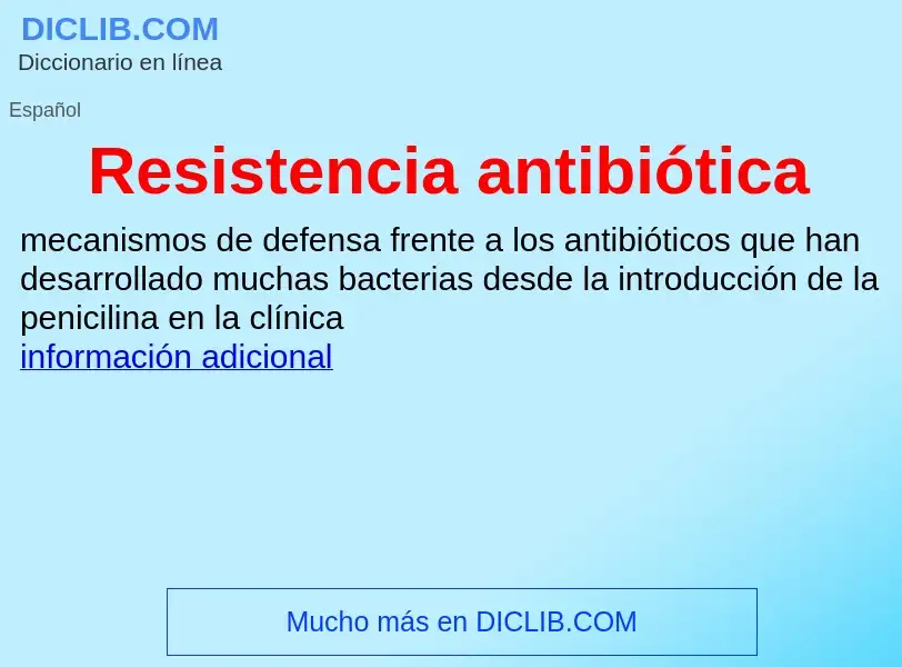 ¿Qué es Resistencia antibiótica? - significado y definición