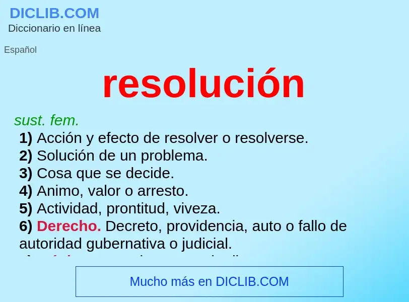 What is resolución - definition