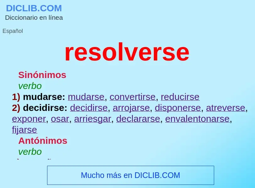 O que é resolverse - definição, significado, conceito