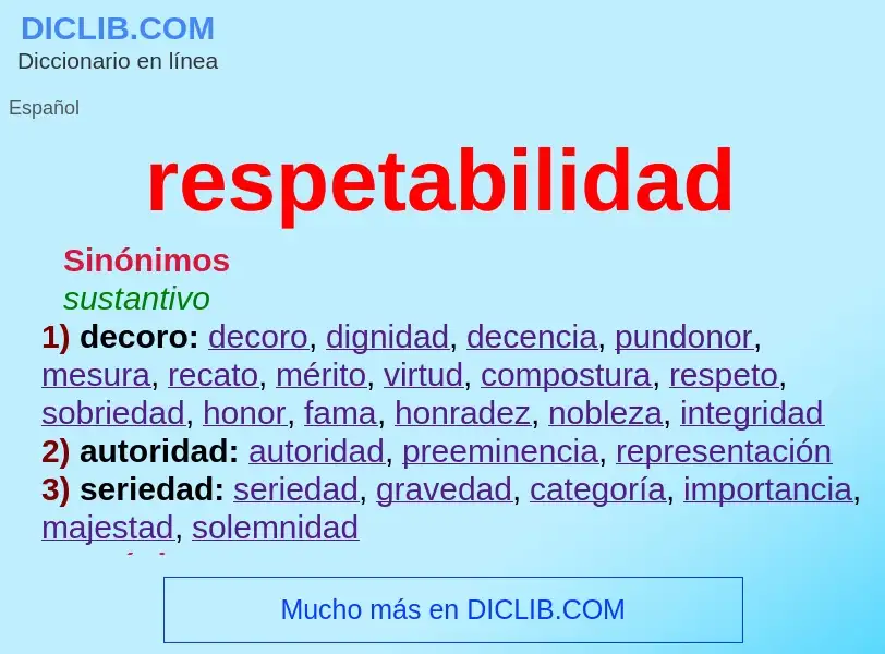 What is respetabilidad - definition