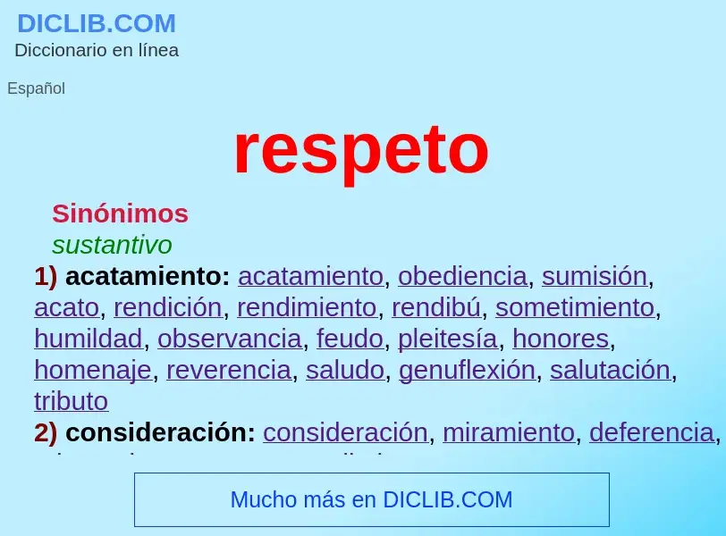 Was ist respeto - Definition