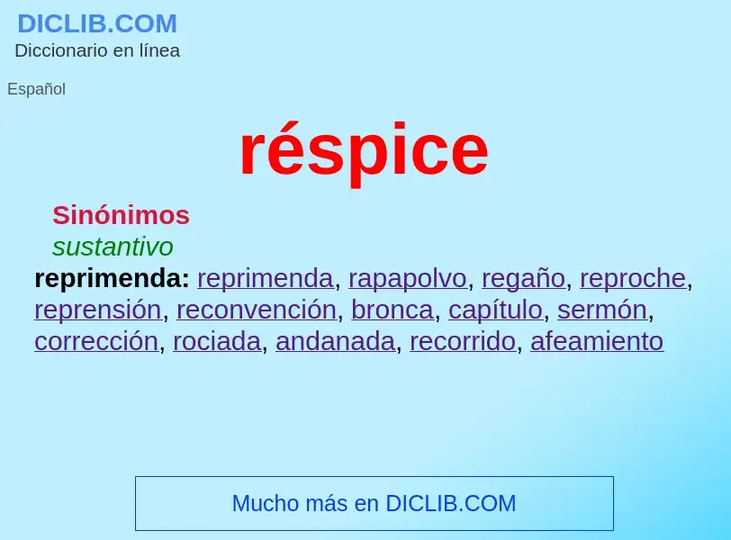 O que é réspice - definição, significado, conceito