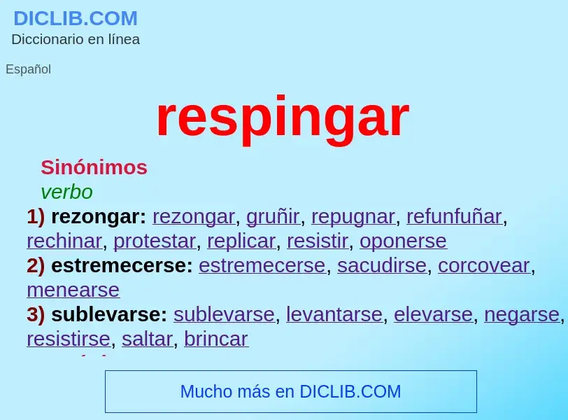 What is respingar - definition