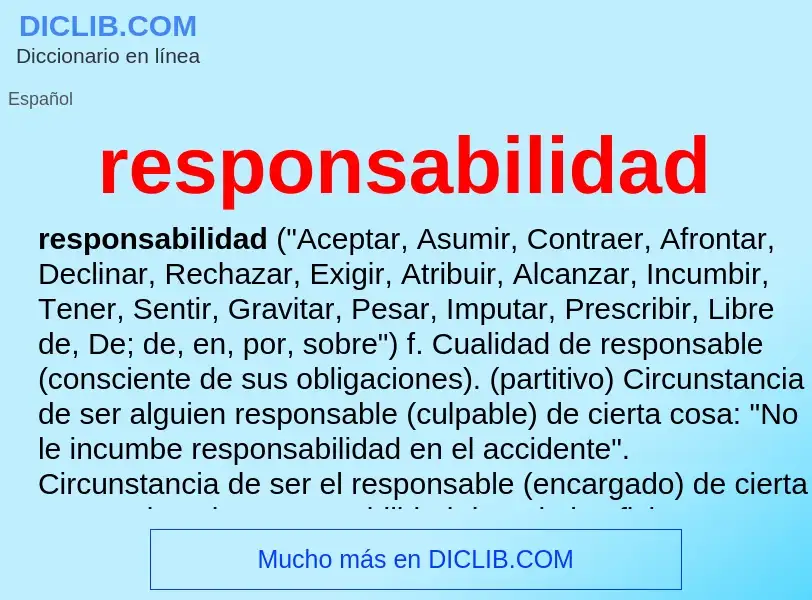 Wat is responsabilidad - definition