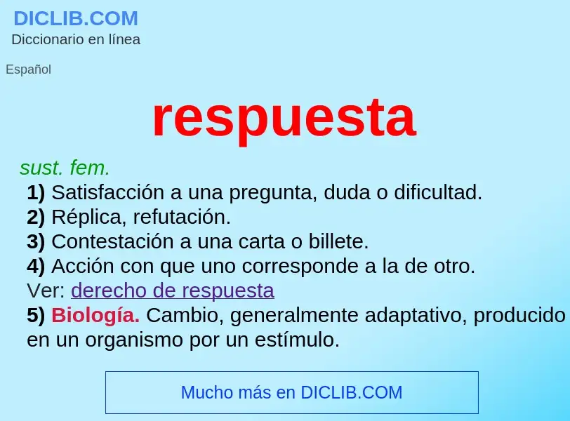 Wat is respuesta - definition