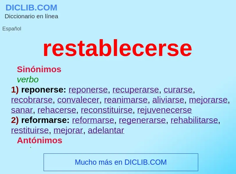 Wat is restablecerse - definition